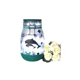 Handmade Dolphin-Themed Light Jar - Personalised Nightlight - thumbnail 3