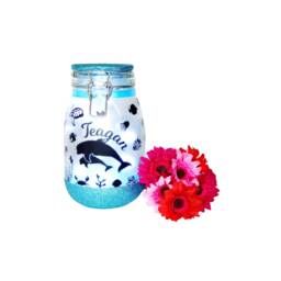 Handmade Dolphin-Themed Light Jar - Personalised Nightlight