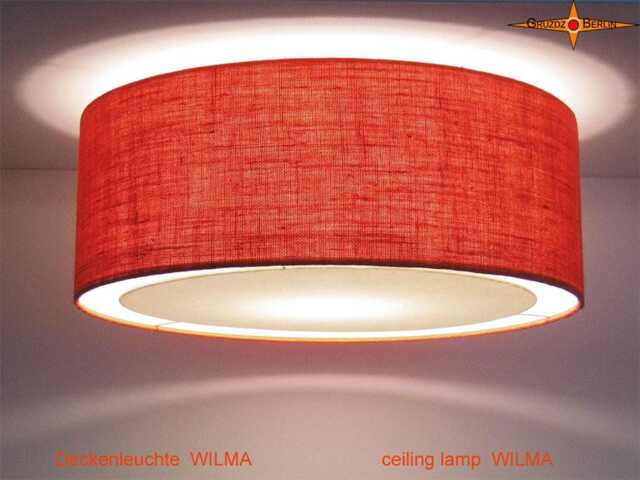 Orange Jute Ceiling Lamp With Light Edge Diffuser in Many Sizes Of Your Choice - image 1