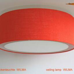 Orange Jute Ceiling Lamp With Light Edge Diffuser in Many Sizes Of Your Choice - thumbnail 2