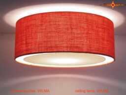 Orange Jute Ceiling Lamp With Light Edge Diffuser in Many Sizes Of Your Choice