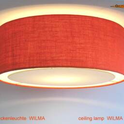 Orange Jute Ceiling Lamp With Light Edge Diffuser in Many Sizes Of Your Choice - thumbnail 3
