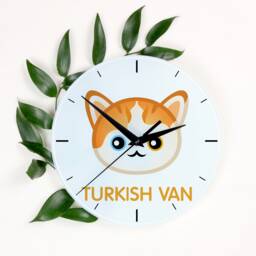 A Clock With A Turkish Van Cat. New Collection The Cute Art-Dog Cat - thumbnail 1