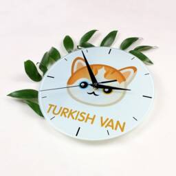A Clock With A Turkish Van Cat. New Collection The Cute Art-Dog Cat - thumbnail 2