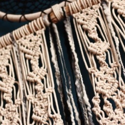 Large Triangle Macrame Dreamcatcher, Boho Wall Hanging - thumbnail 4