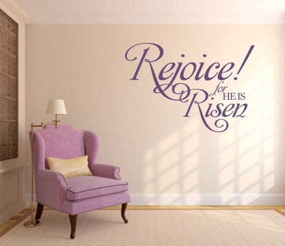 Religious Wall Decal. Rejoice-For He Is Risen - Code 120 - image 1