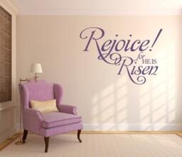Religious Wall Decal. Rejoice-For He Is Risen - Code 120 - thumbnail 1