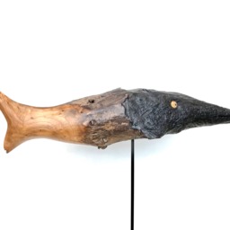 Driftwood Fish Sculpture Coastal Wood Art Trophy - 38x30 - thumbnail 3