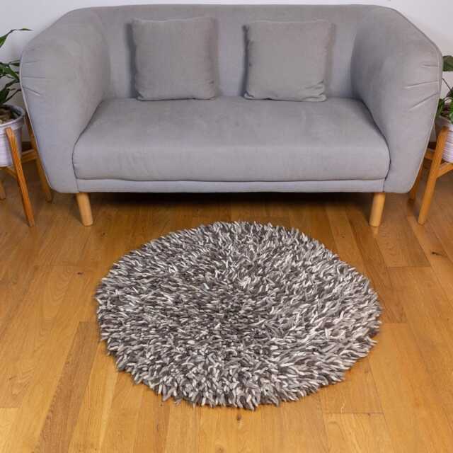 Wool Felt Shag Rug - Round Shape in Various Sizes - Free Worldwide Delivery - image 1