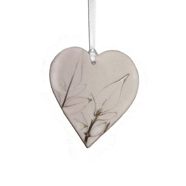 Hanging Heart Decoration - Leaf Decor Heart Ornament Teacher Thank You Gifts Botanical Art Nature For Gardeners Christmas Gift - image 1
