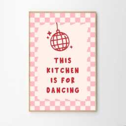 This Kitchen Is For Dancing Disco Art Canvas Poster, Trendy Wall Art, Apartment Aesthetic Decor, Retro Home Printed Gift - thumbnail 2