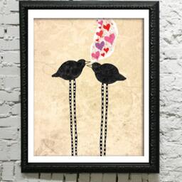 Our Love, Valentine Gift, Valentine Gift For Husband, Wife, Love Print, Vday Under 25, Birds Kiss, Feb 14 - thumbnail 2