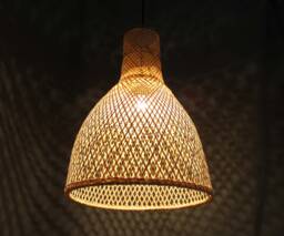 Bamboo Pendant Light Horn-Shaped Rustic Bell Lighting