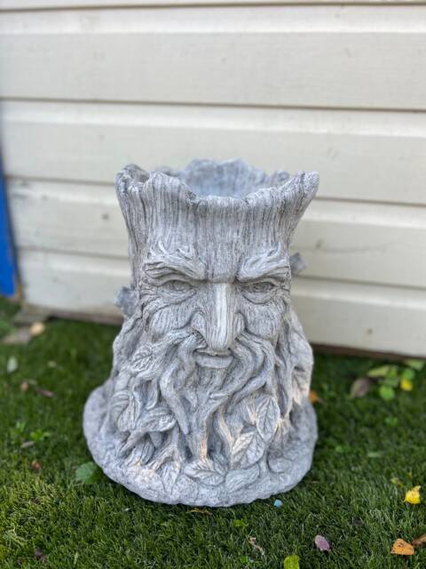 stone/Concrete Green Man Tree Planter Plant Pot Garden Ornament - image 1