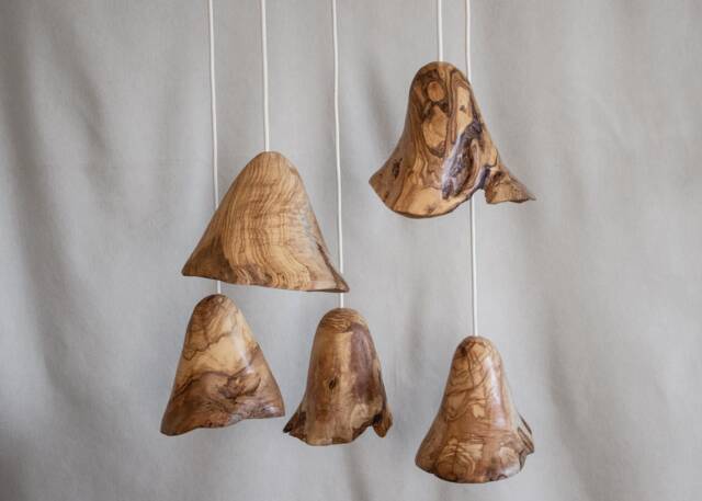 Handmade Olive Wood Ceiling Chandelier Nordic Pendant Light Set - image 1