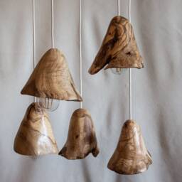 Handmade Olive Wood Ceiling Chandelier Nordic Pendant Light Set - thumbnail 3