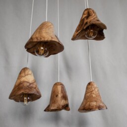 Handmade Olive Wood Ceiling Chandelier Nordic Pendant Light Set - thumbnail 2