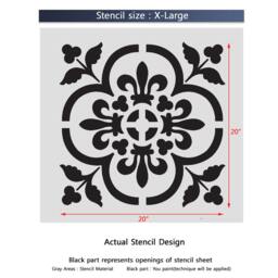 Large Wall Stencils Damask Stencil Diy Reusable Pattern Decor Faux Mural V0013 - thumbnail 4