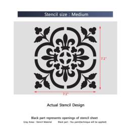 Large Wall Stencils Damask Stencil Diy Reusable Pattern Decor Faux Mural V0013 - thumbnail 3