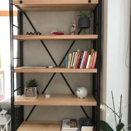 Industrial Bookcase Regal - Ash-Wood-steel - thumbnail 2