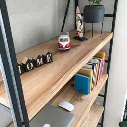 Industrial Bookcase Regal - Ash-Wood-steel - thumbnail 3