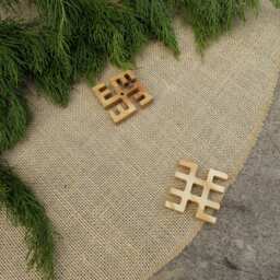 Christmas Burlap Tree Skirt Rustic Decor Country Decorations - thumbnail 4