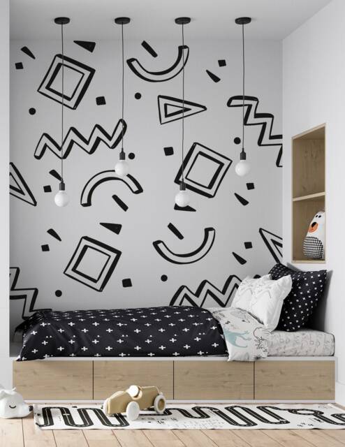 Memphis Milano Wall Decal, Geometric Sticker, 80's Design, Style Art, Abstract Modern Unique Decor - image 1