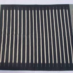 8x10 Black & White Stripes Cotton Rug Dhurrie - Room Size - thumbnail 2