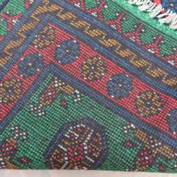 10 Ft Runner Rug, Green Red Natural Veg Dyes Afghan Handmade Wool Tribal Carpet, Turkmen Bukhara Hallway Runner, Kitchen - thumbnail 4