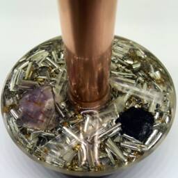 Purple Fluorite Orgone Mini Cloud Buster - Crystal Art Sculpture - thumbnail 4