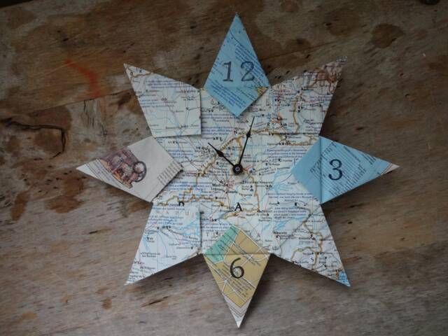 Madrid, Spain Origami Paper Map Clock Housewarming, Travel, Honeymoon, The Grand Tour, Destination, Wedding, Retirement, Office Decor - image 1