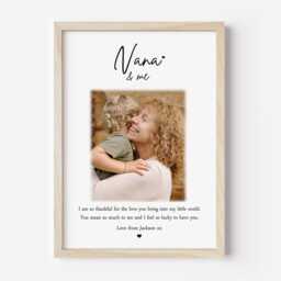 Personalised Nanny & Me Photo Print One Child Only Unframed Present Gift Nana First Grandson Granddaughter - thumbnail 3