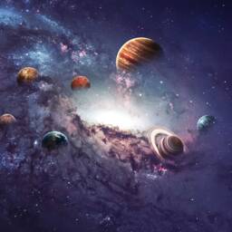 3D Universe Wallpaper, Planet Nebula Wall Mural - Peel & Stick - thumbnail 3
