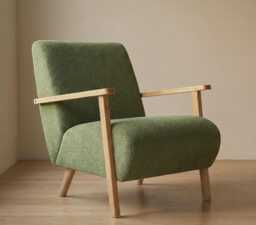 Swift Green Lounge Chair Boucle Club Seat Armchair - thumbnail 1