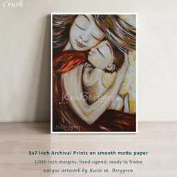 Mother & Son Dancing, Mommy Boy, Autographed Art Print By Kmberggren - Crush - thumbnail 2