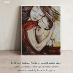Mother & Son Dancing, Mommy Boy, Autographed Art Print By Kmberggren - Crush - thumbnail 3