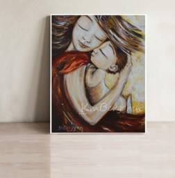 Mother & Son Dancing, Mommy Boy, Autographed Art Print By Kmberggren - Crush - thumbnail 1