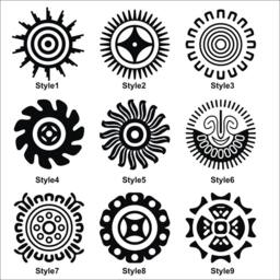 Tribal Native American Indian Mexican Maya Sun Vinyl Wall Decal Adhesive Sticker Home Interior Art Decor - thumbnail 3