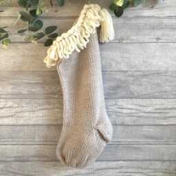 Bohemian Tassel Christmas Stocking, Handmade Farmhouse Holiday Decor For Modern Homes - thumbnail 1