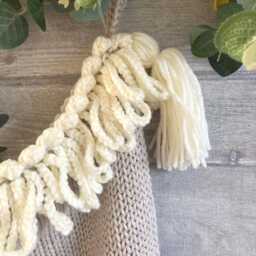 Bohemian Tassel Christmas Stocking, Handmade Farmhouse Holiday Decor For Modern Homes - thumbnail 3