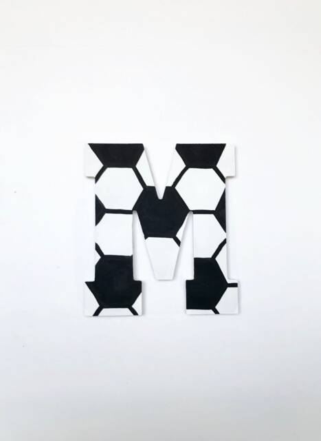 Hand-Painted Soccer Ball Letter, Sports Team Wall Decor - image 1