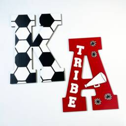 Hand-Painted Soccer Ball Letter, Sports Team Wall Decor - thumbnail 4