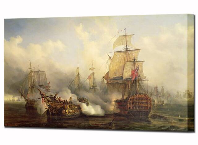 Redoutable At Trafalgar, Wall Art Home Decor Canvas Print, Auguste Etienne Francois Mayer, Gift For Him & Her, Interior Design - image 1