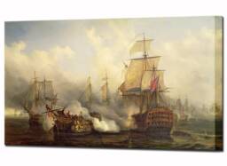 Redoutable At Trafalgar, Wall Art Home Decor Canvas Print, Auguste Etienne Francois Mayer, Gift For Him & Her, Interior Design - thumbnail 1