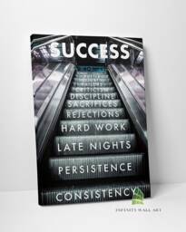 Success Motivational Inspirational Quote Canvas Art Wall Print Picture Framed Home Decor -D198 - thumbnail 1