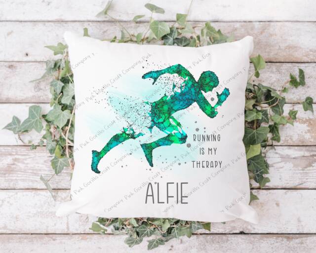 Runner Pillow, Cushion, Gift, Marathon Runner, Park Run, Gift For Him, Dad, Running - image 1