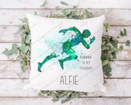 Runner Pillow, Cushion, Gift, Marathon Runner, Park Run, Gift For Him, Dad, Running - thumbnail 1