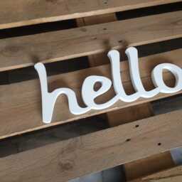 Red Wood Sign Hello Entrance Decoration, Office, Shop, Bar, Restaurant, Wall Farmhouse Decor Sign, Wooden Standing Hello - thumbnail 2