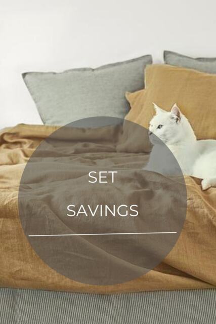 Deep Mustard Color Linen Bedding Set. Queen King Duvet Cover & Pillow Cases - 3Pcs - image 1