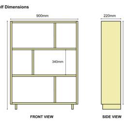 Solid Wood Bookcase Display Shelves, Low Shelving Unit, Choose Between 3, 4 Or 5 Shelves - thumbnail 4